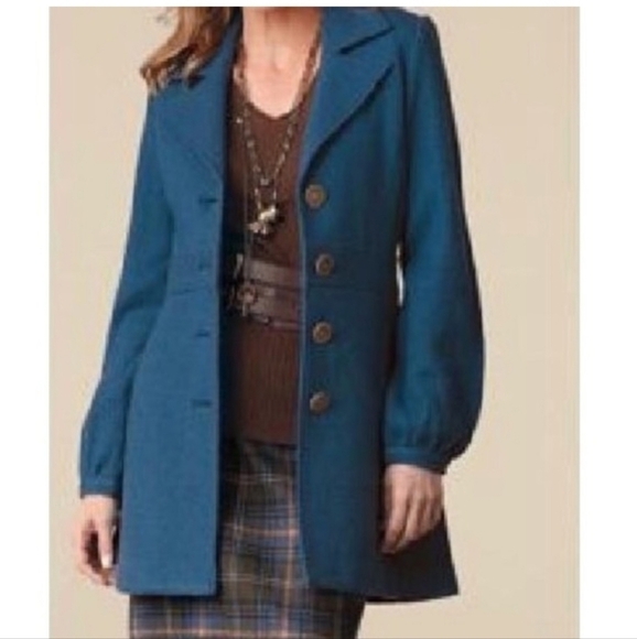 Cabi Aristocat teal wool coat sz medium - Picture 1 of 7